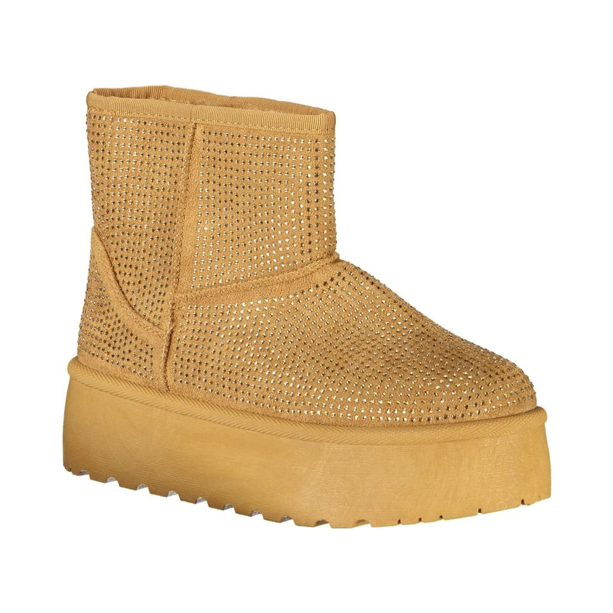 Brown Polyester Women Boot