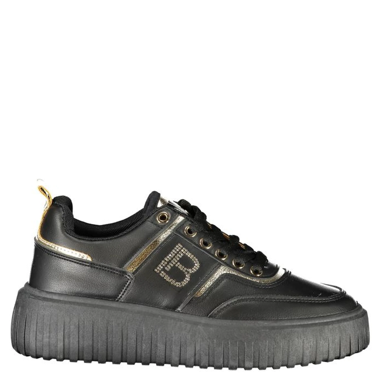 Black Polyester Women Sneaker