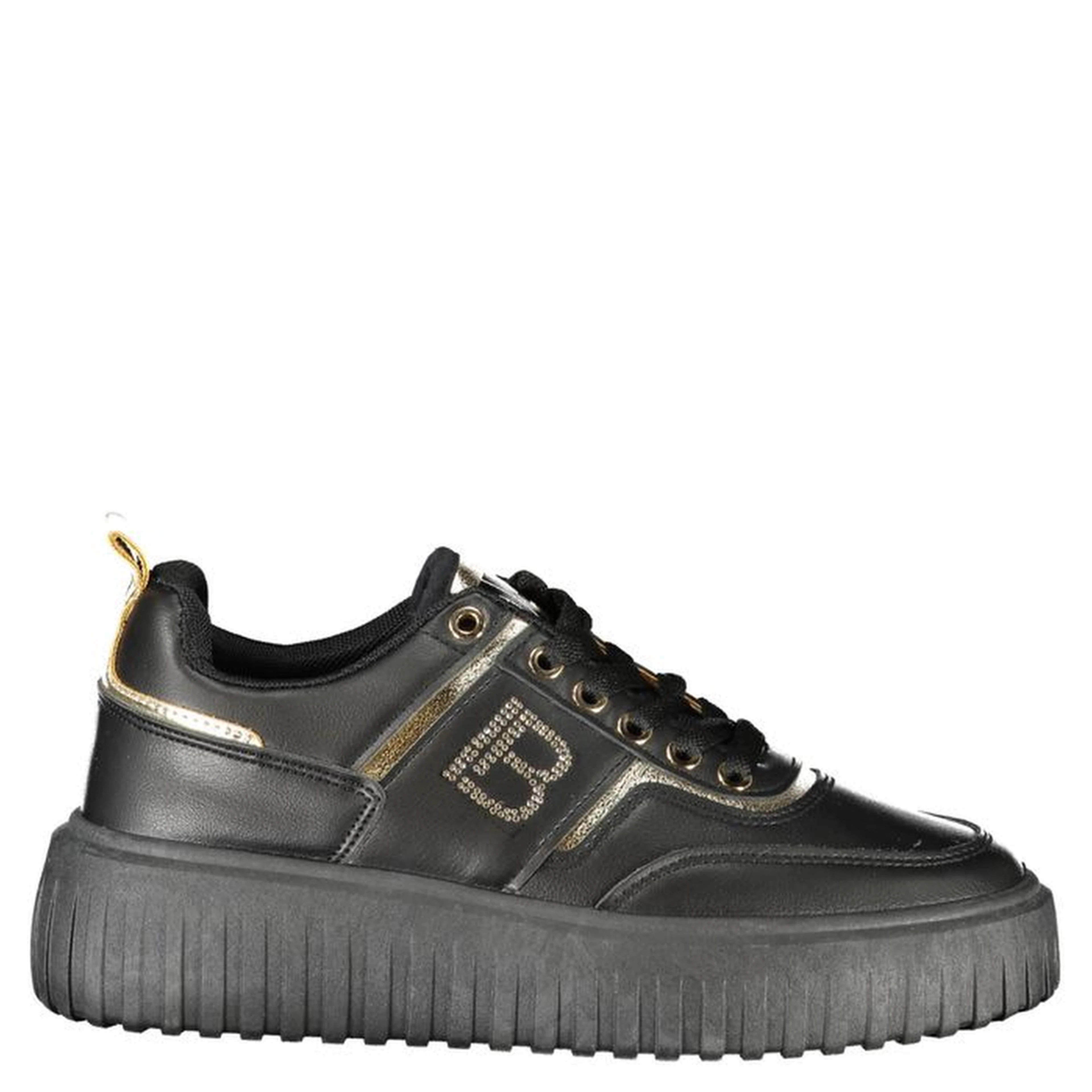 Black Polyester Women Sneaker