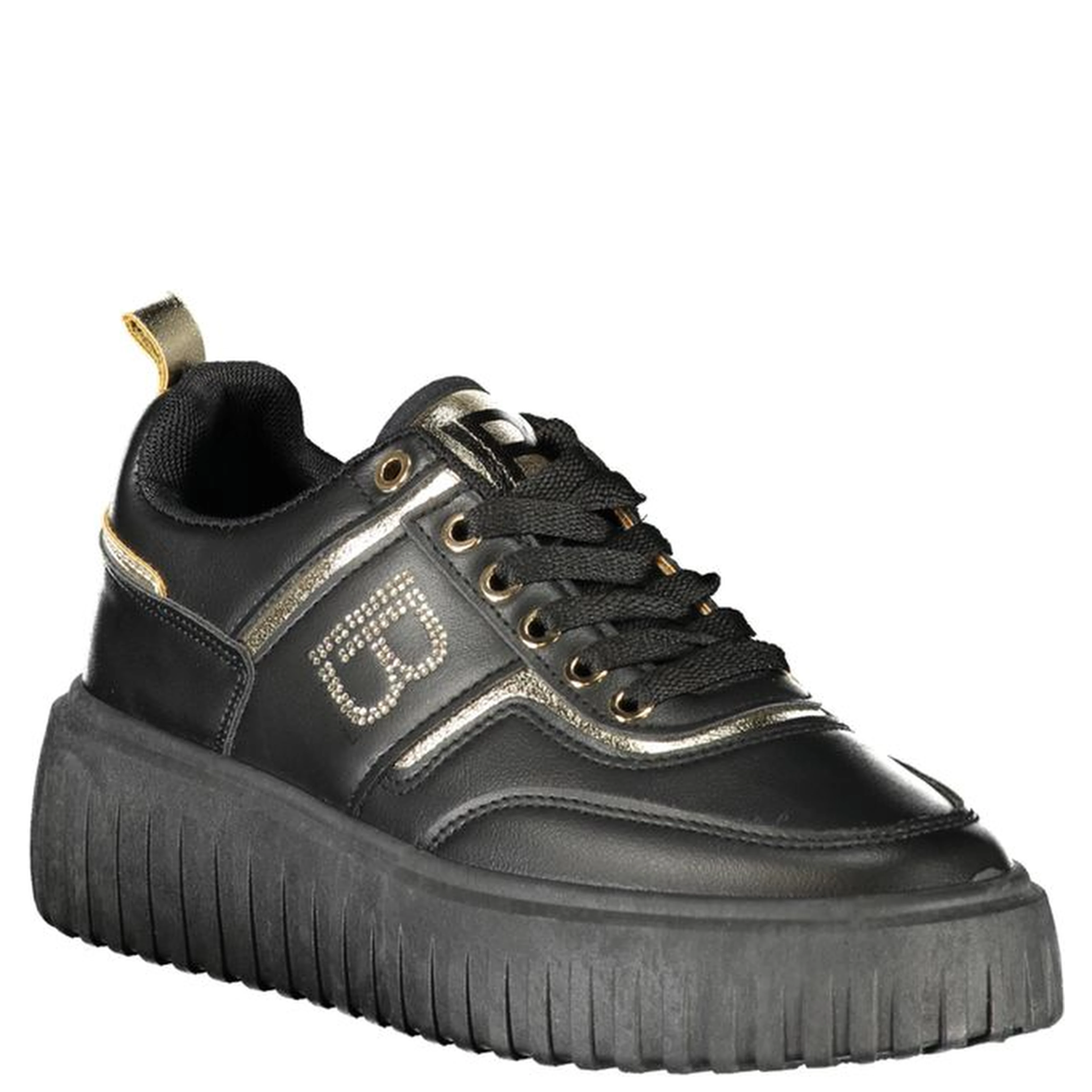 Black Polyester Women Sneaker
