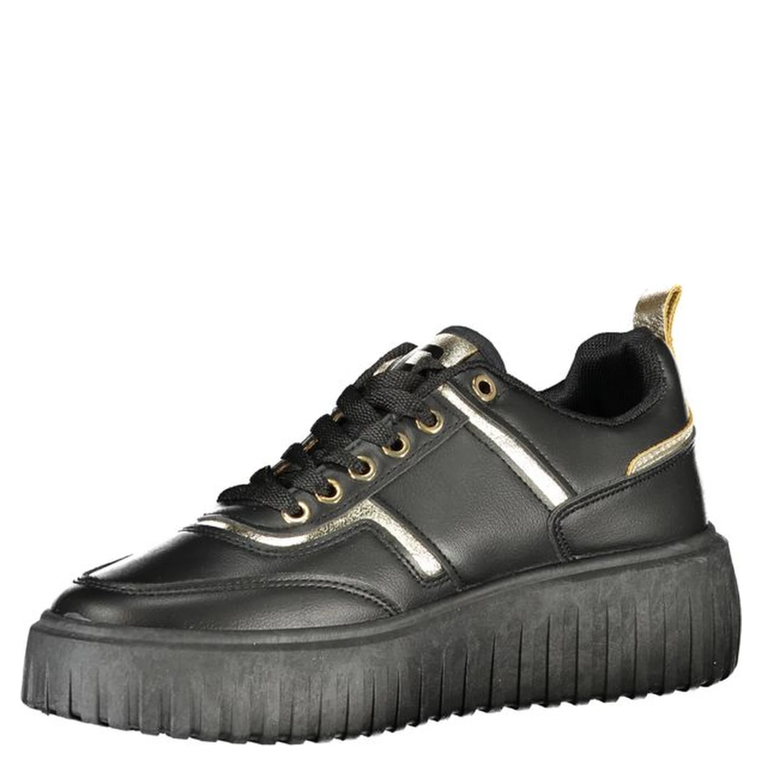 Black Polyester Women Sneaker
