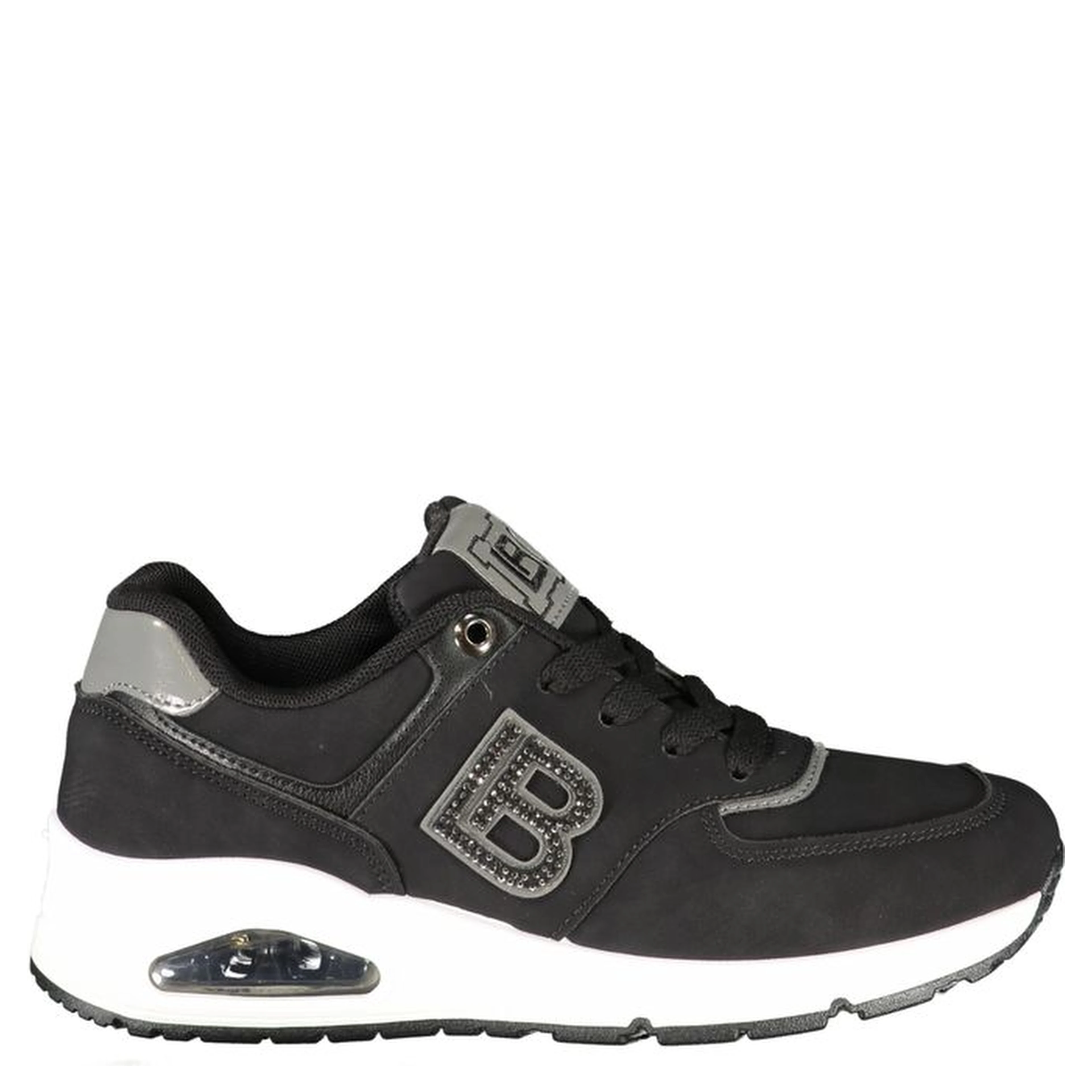 Black Polyester Women Sneaker