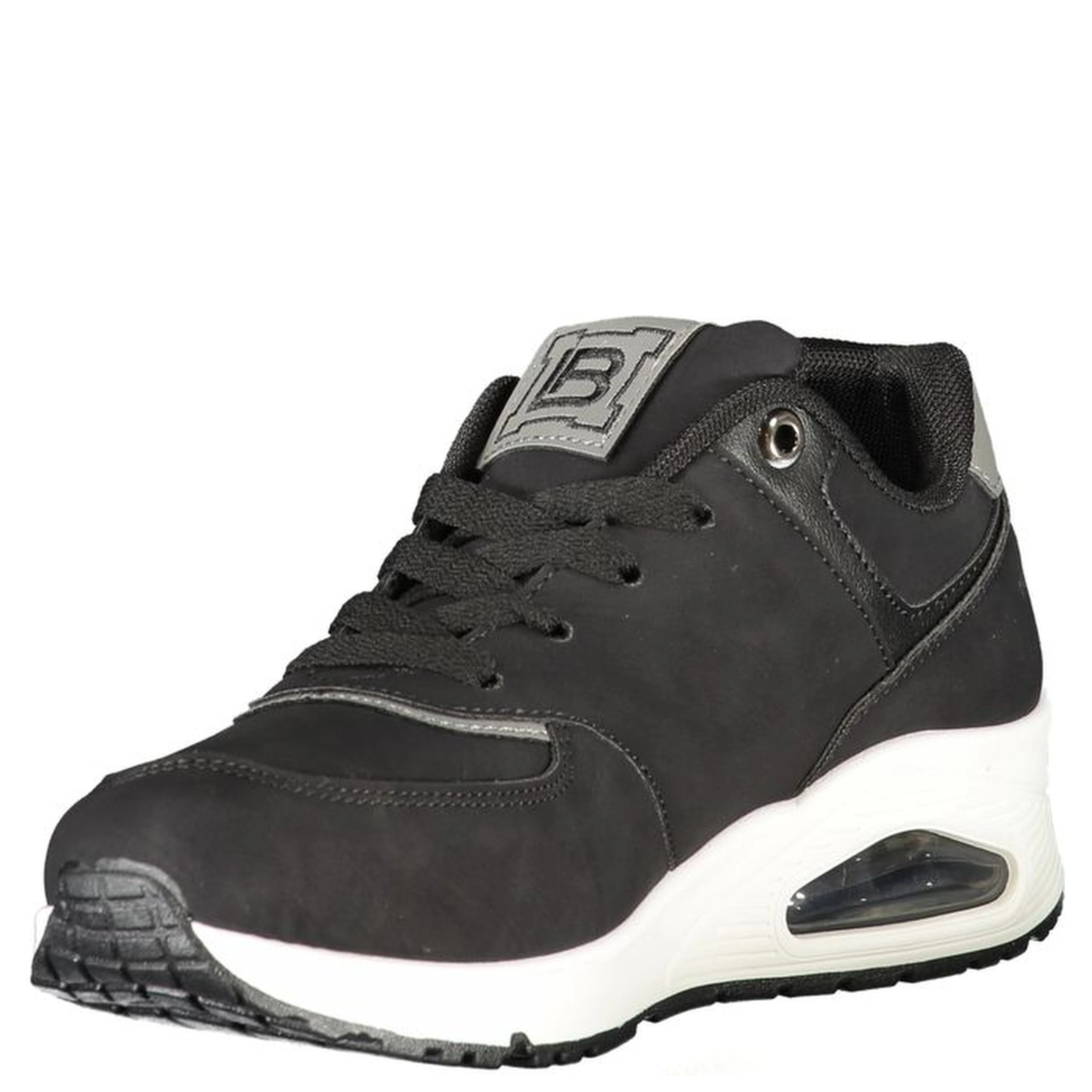 Black Polyester Women Sneaker