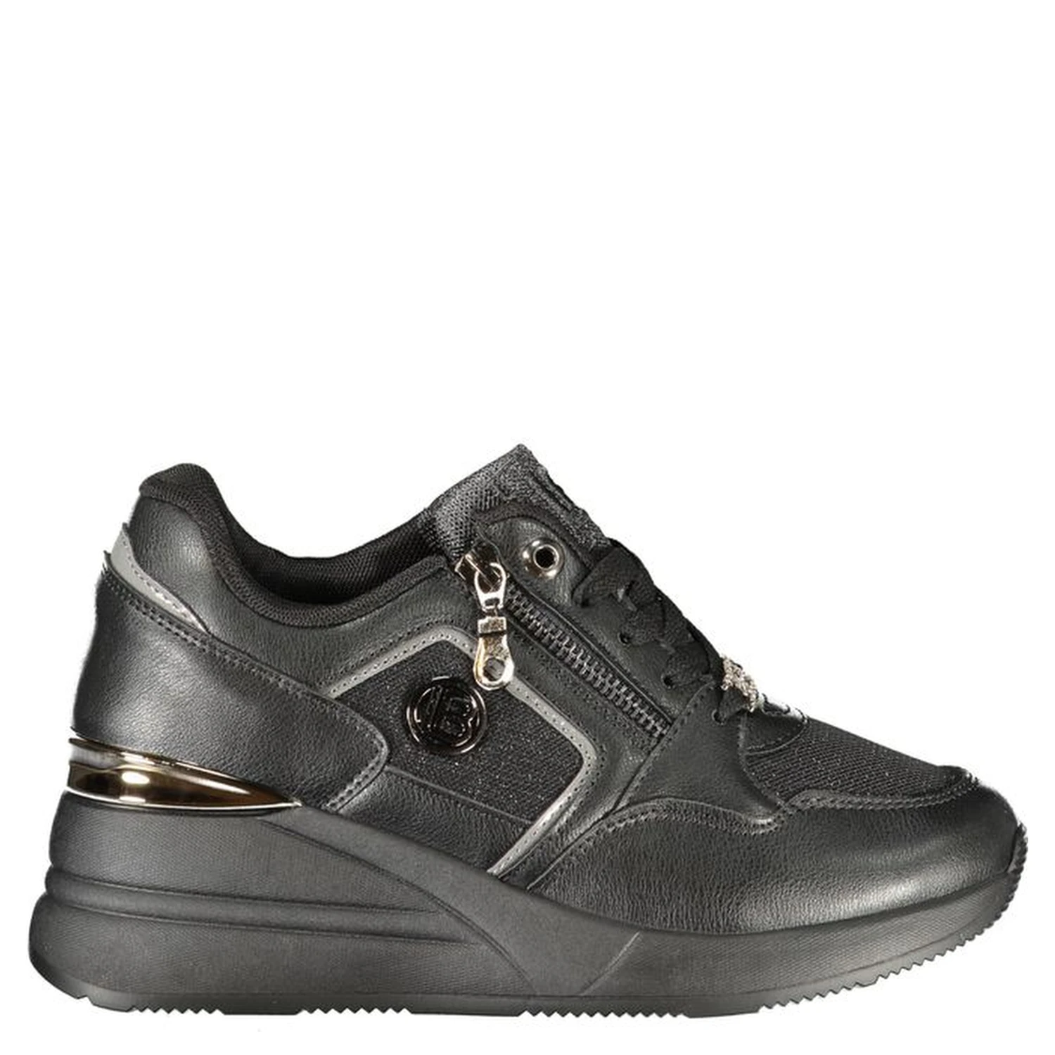 Black Polyester Women Sneaker