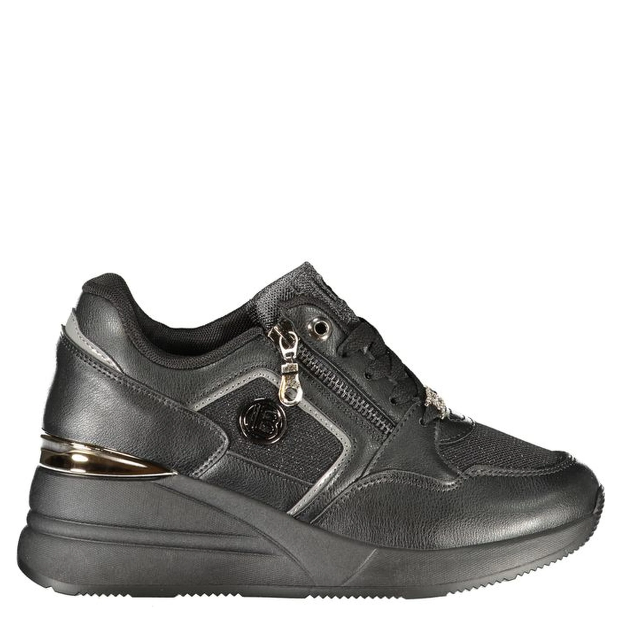 Black Polyester Women Sneaker