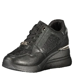 Black Polyester Women Sneaker