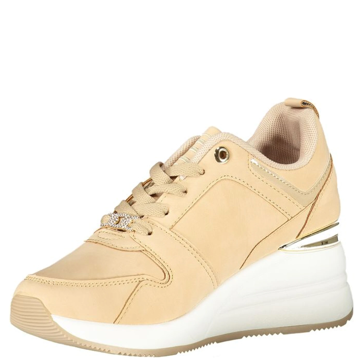 Beige Polyester Women Sneaker