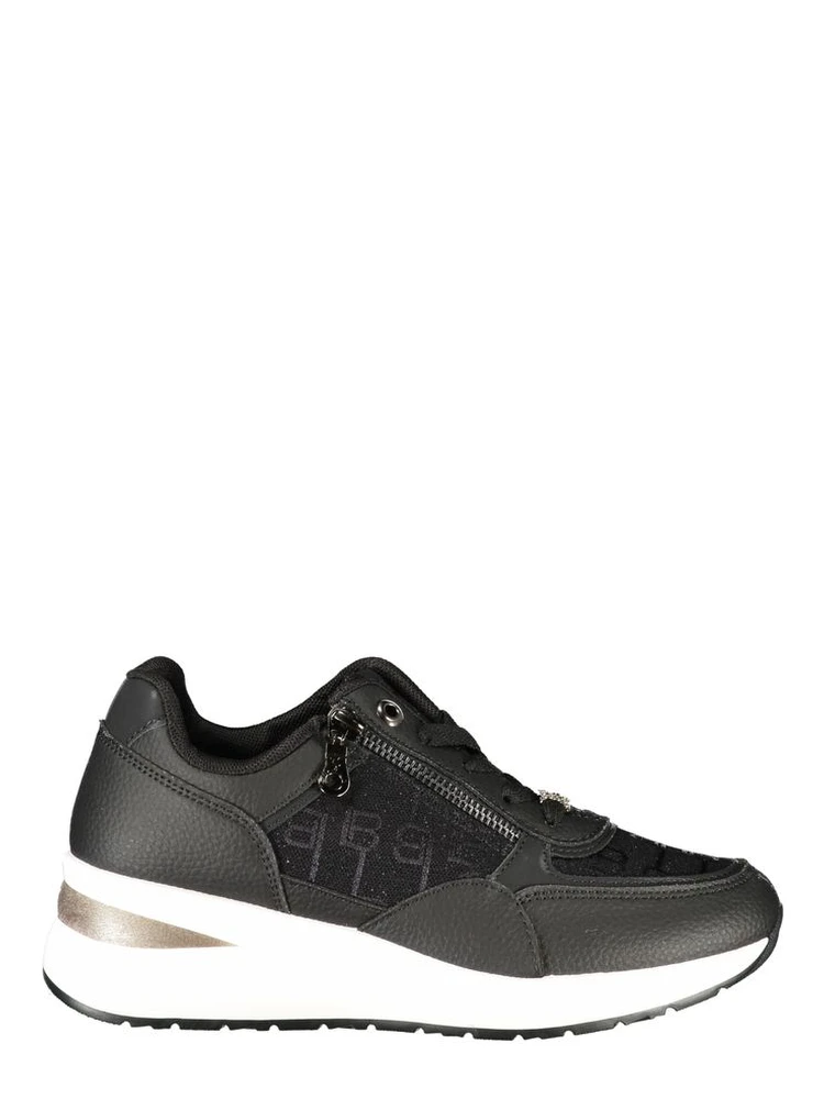 Black Polyester Women Sneaker