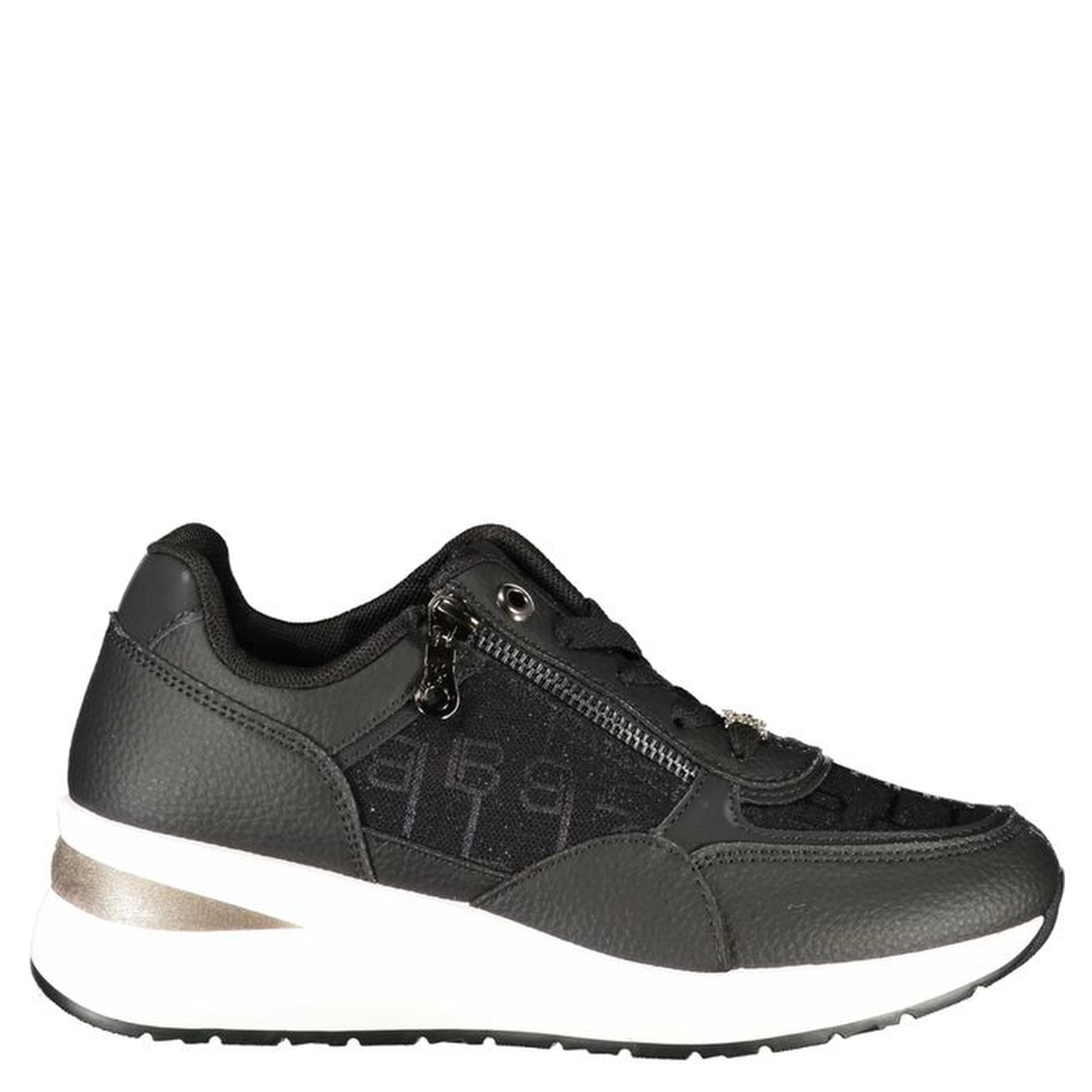 Black Polyester Women Sneaker