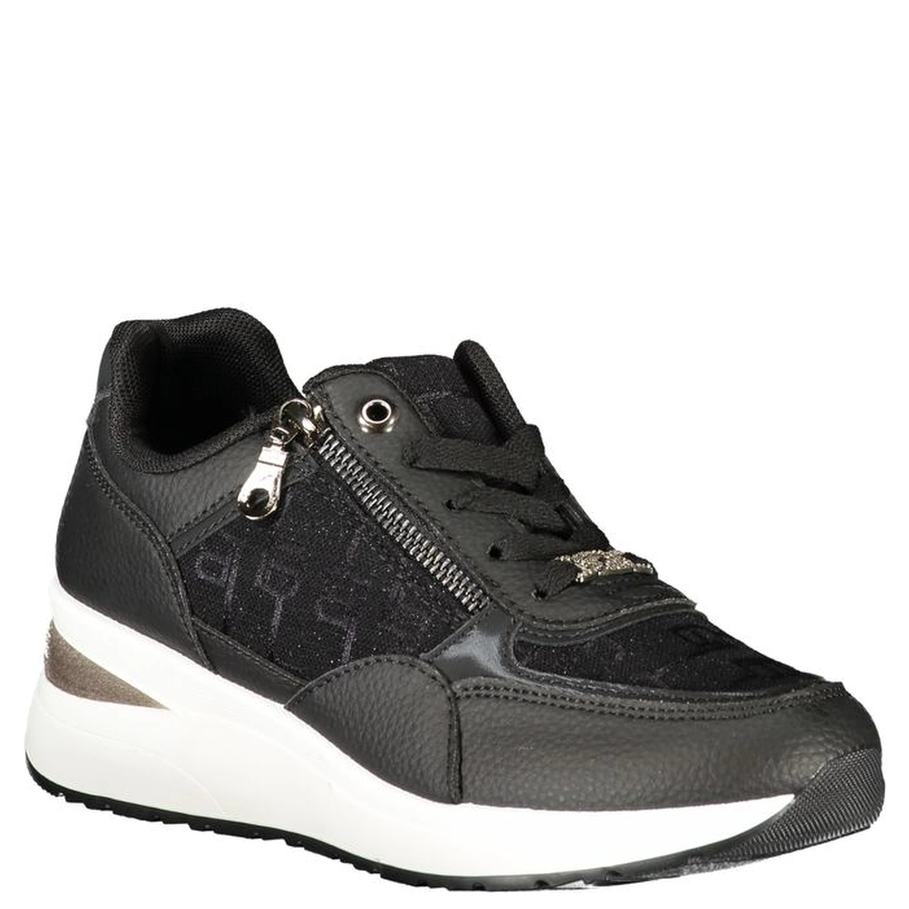 Black Polyester Women Sneaker