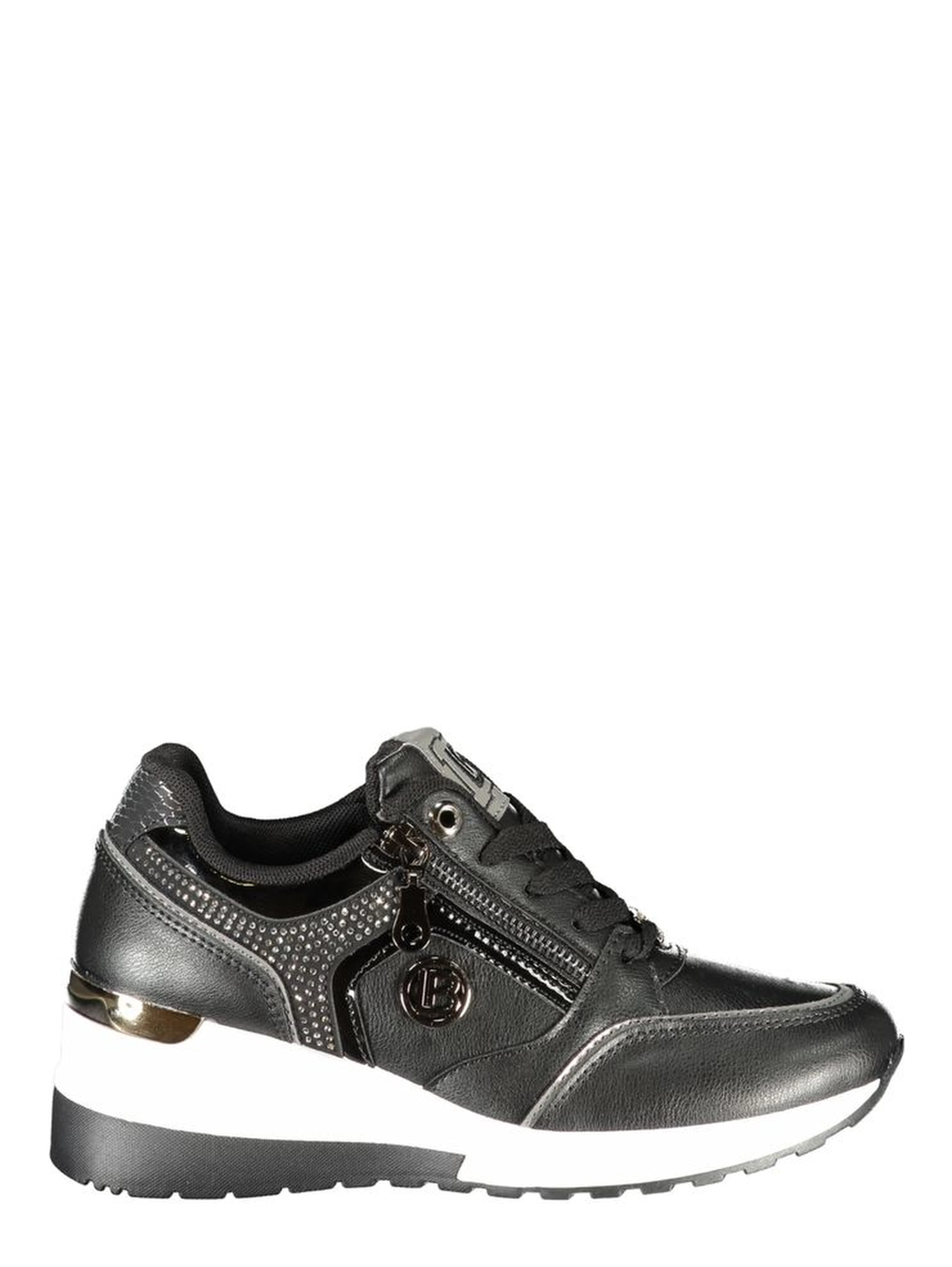 Black Polyester Women Sneaker