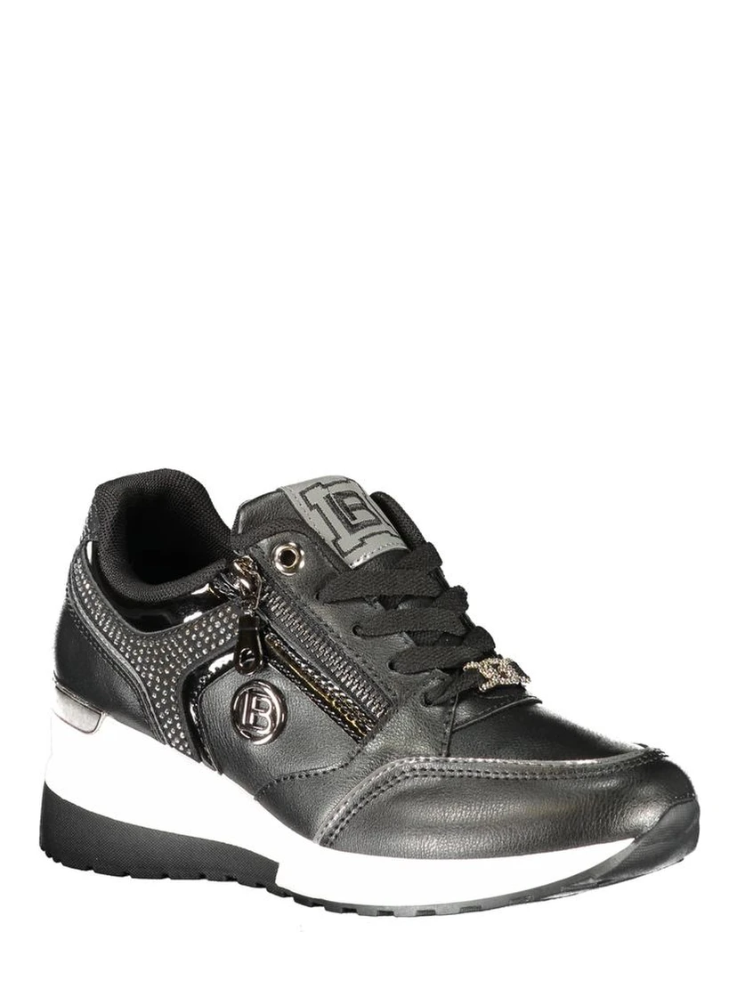 Black Polyester Women Sneaker