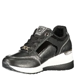 Black Polyester Women Sneaker