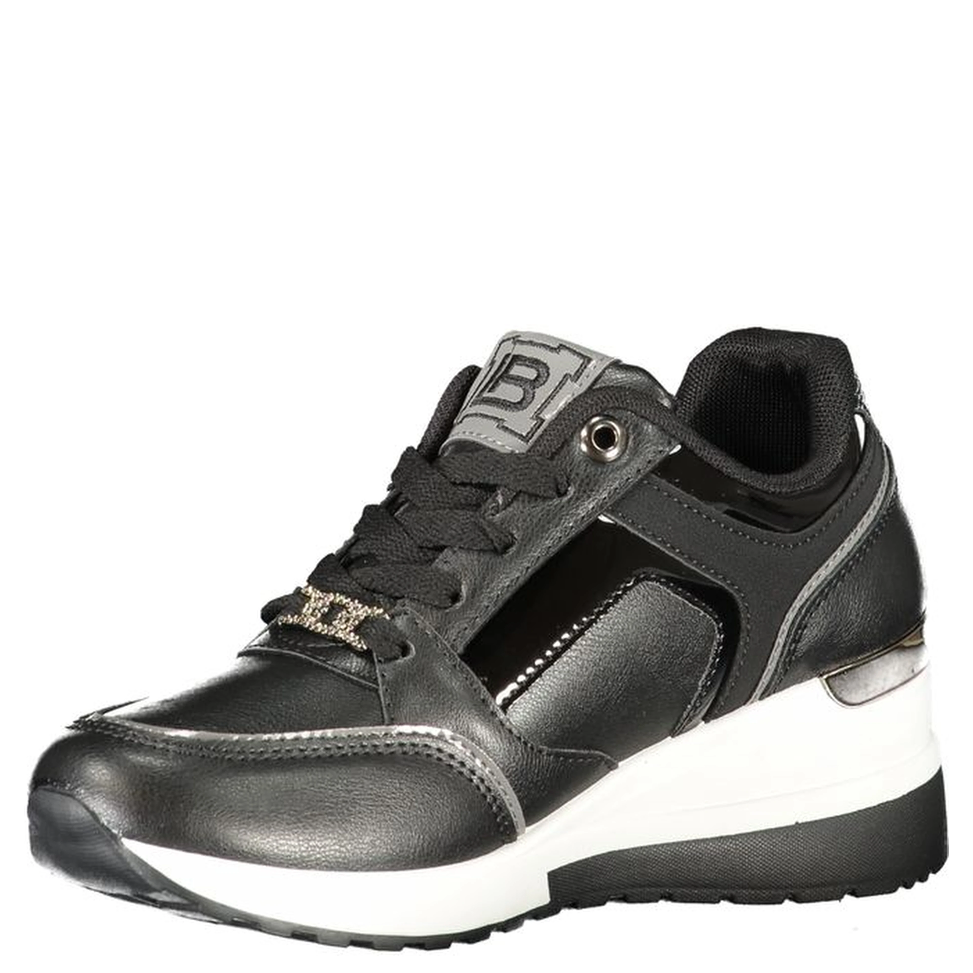Black Polyester Women Sneaker