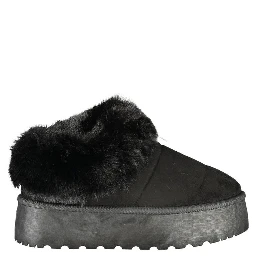 Black Polyester Women Sneaker