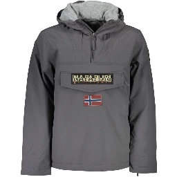 Grigio Polyamide Men's Jacket