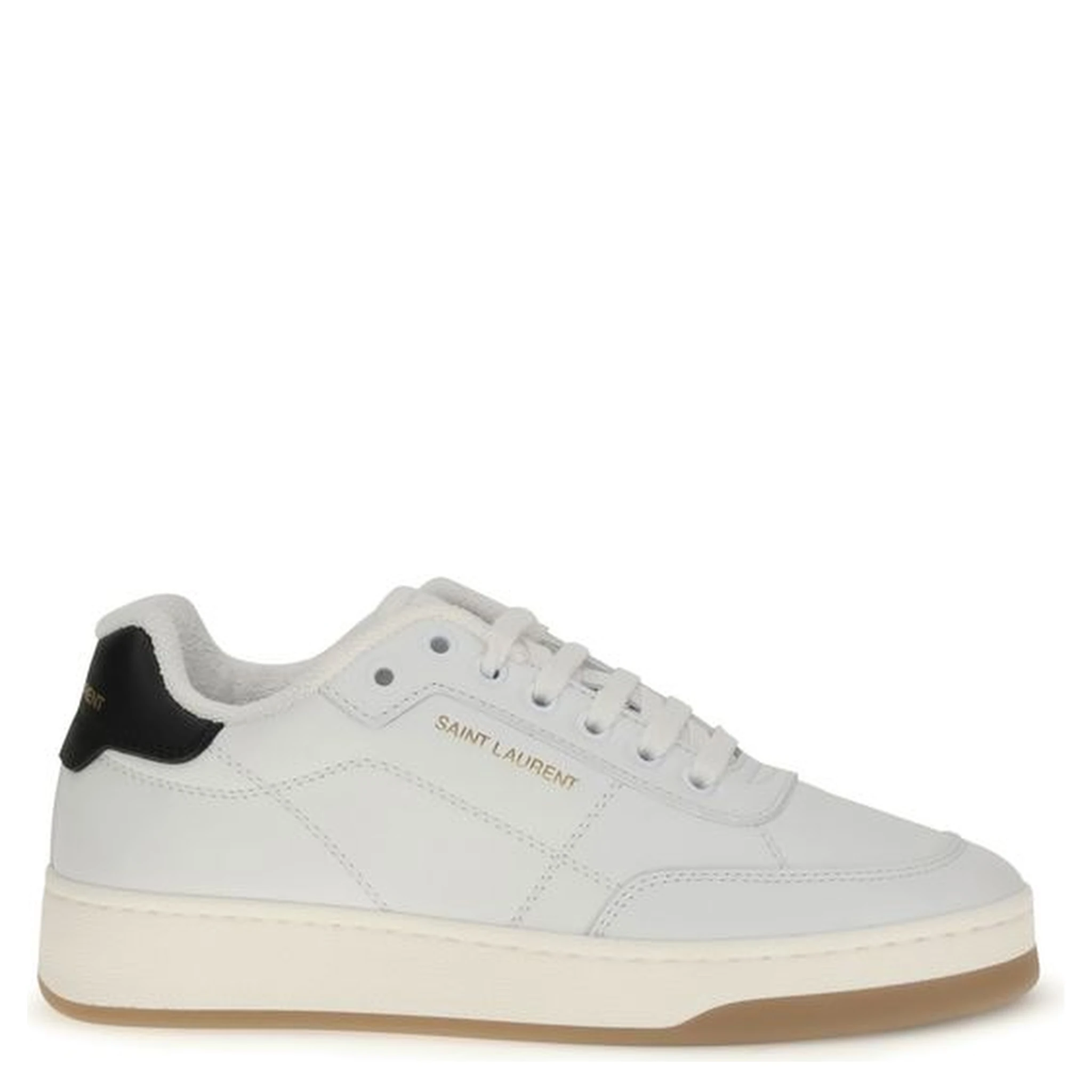 White Calf Leather Bos Taurus Low Top Sneakers