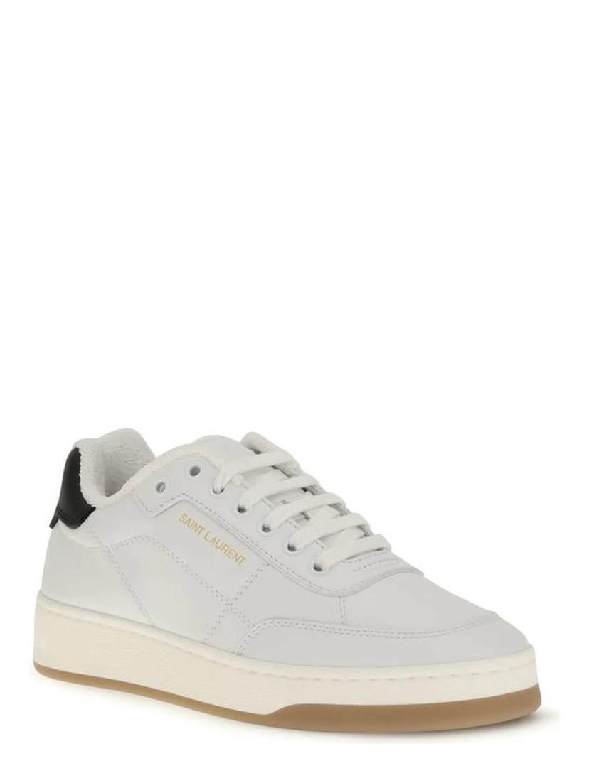 White Calf Leather Bos Taurus Low Top Sneakers