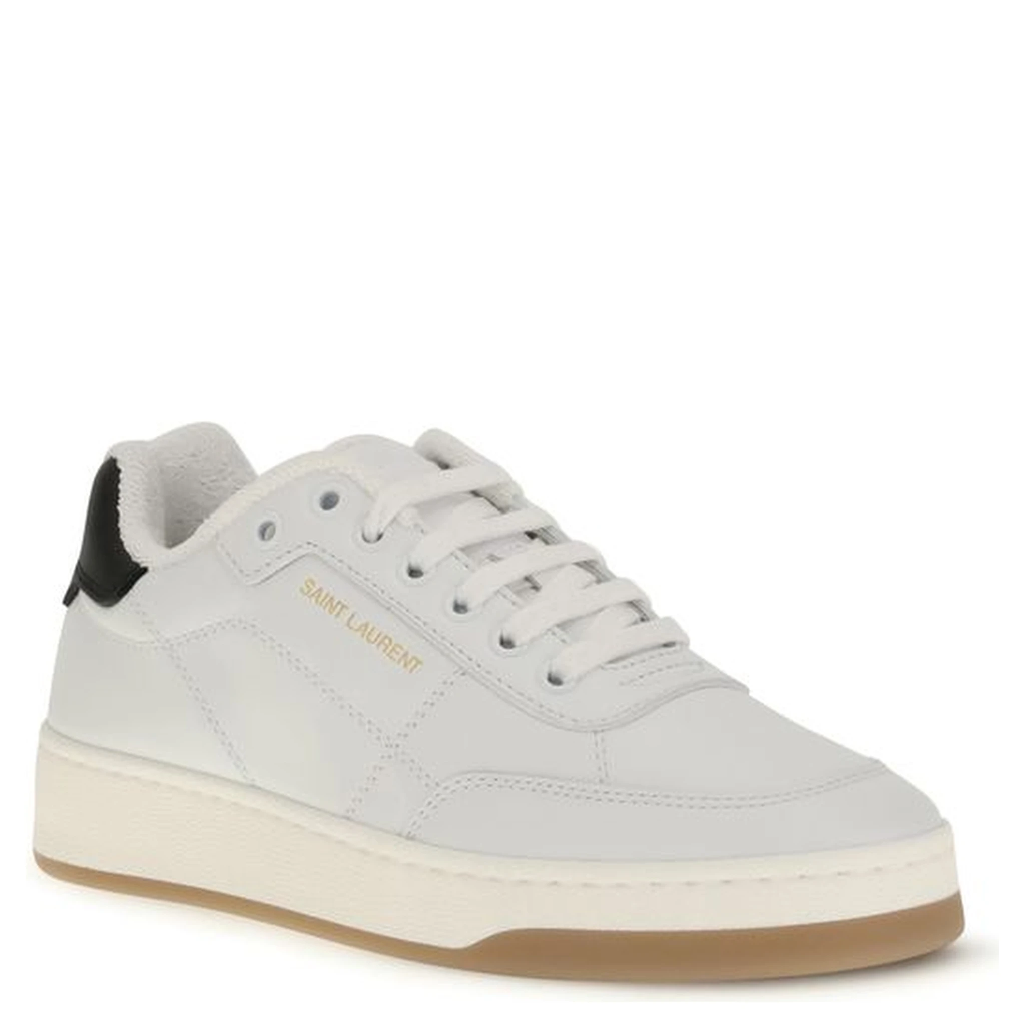 White Calf Leather Bos Taurus Low Top Sneakers