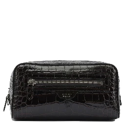 Crocodile print leather beauty case