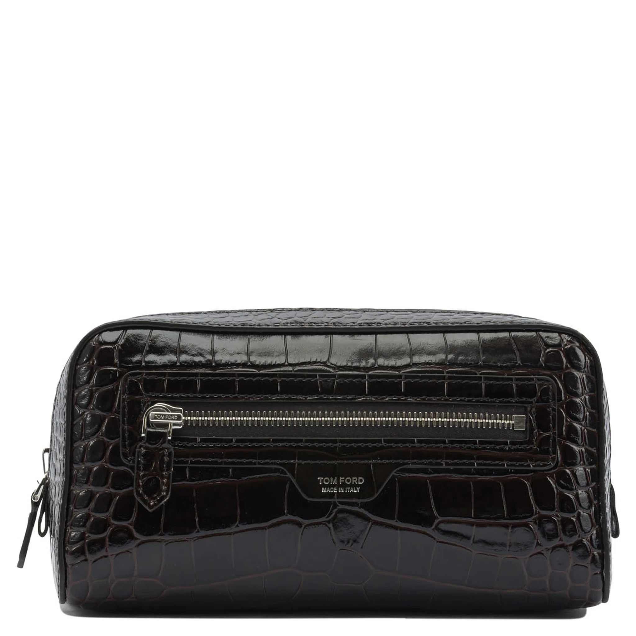Crocodile print leather beauty case
