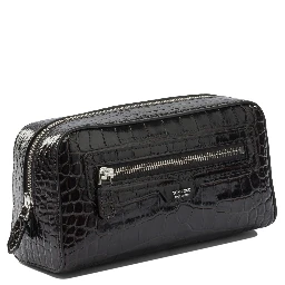 Crocodile print leather beauty case