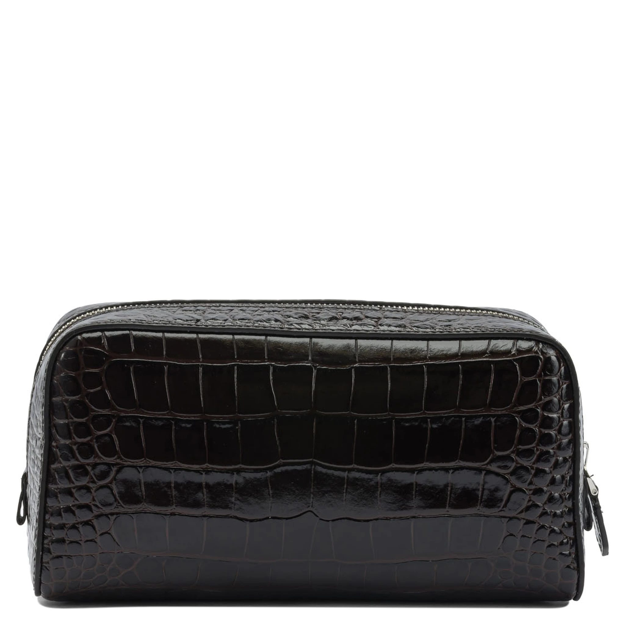Crocodile print leather beauty case