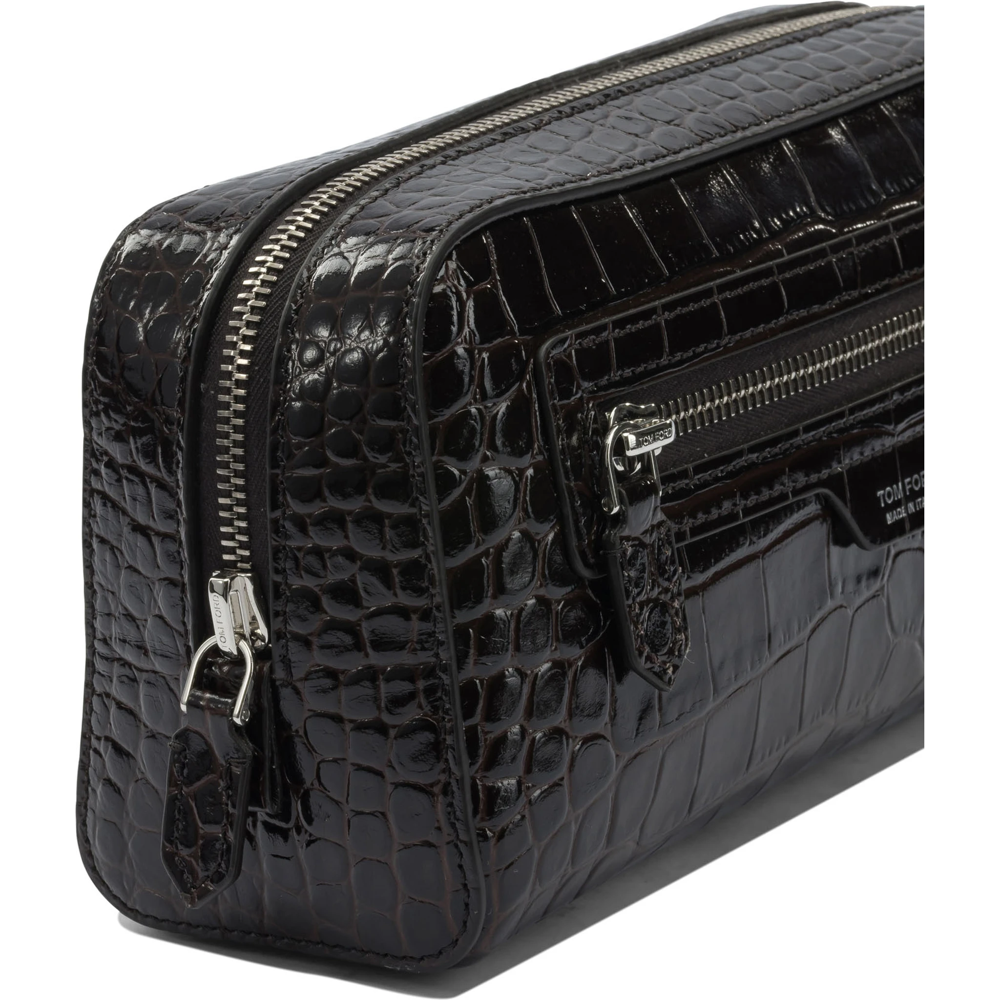 Crocodile print leather beauty case