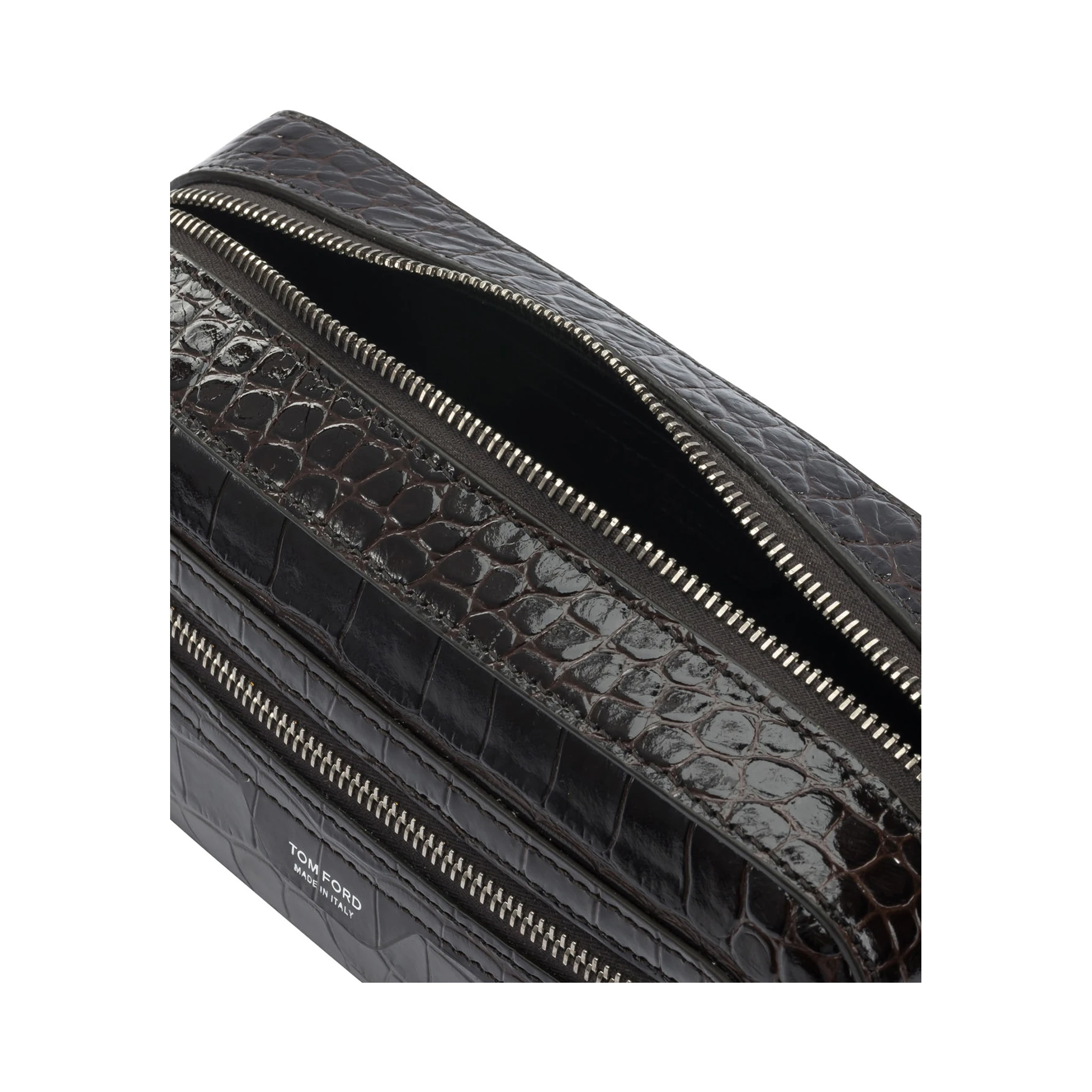 Crocodile print leather beauty case