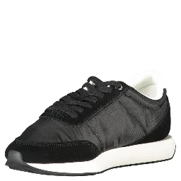 Black Leather Women Sneaker