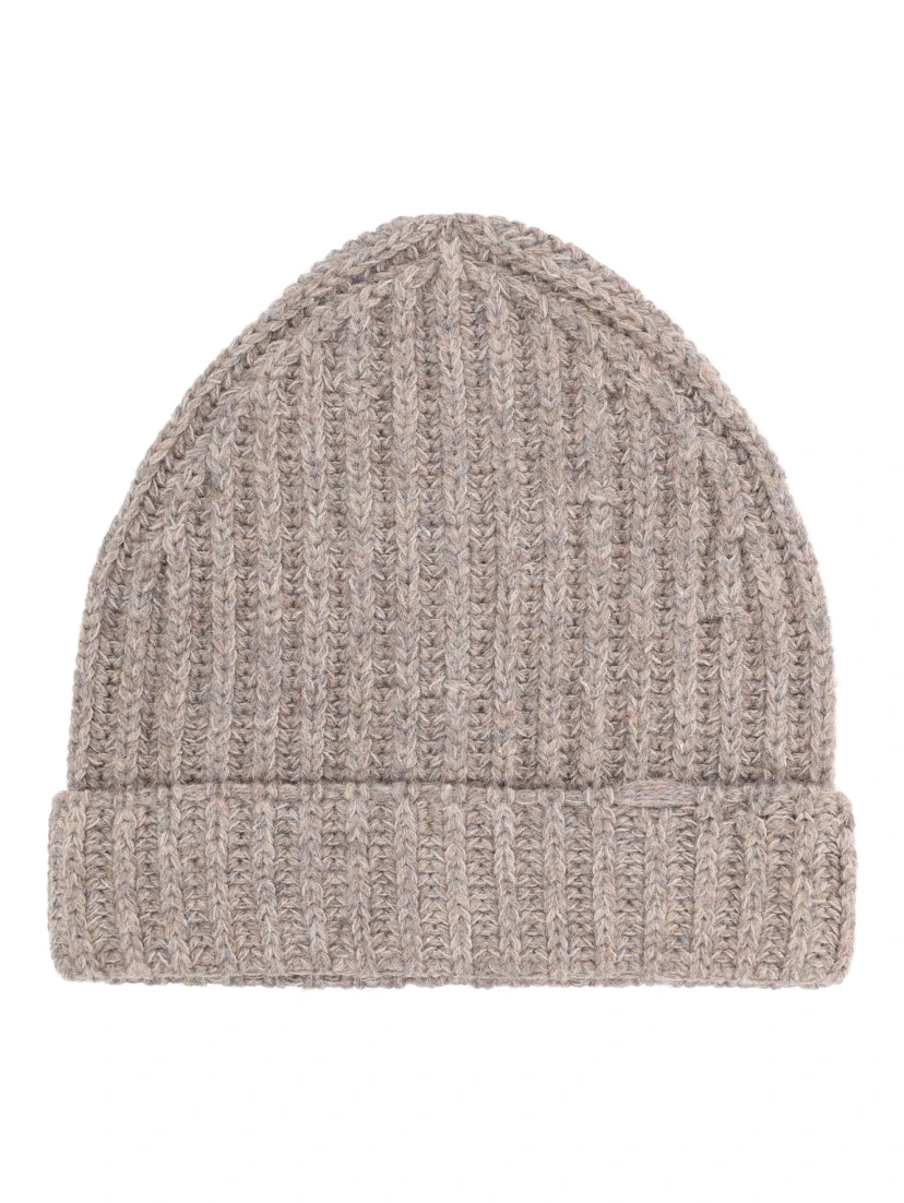 WOOL AND COTTON BLEND BEANIE