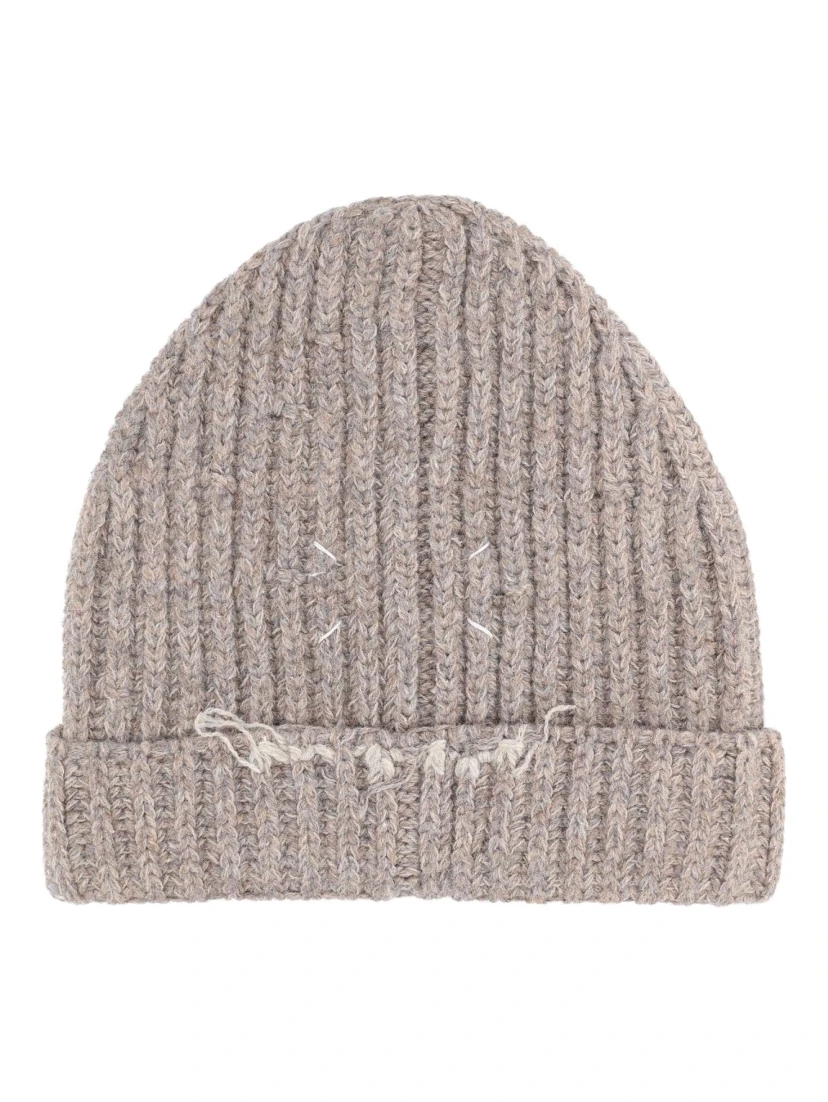 WOOL AND COTTON BLEND BEANIE