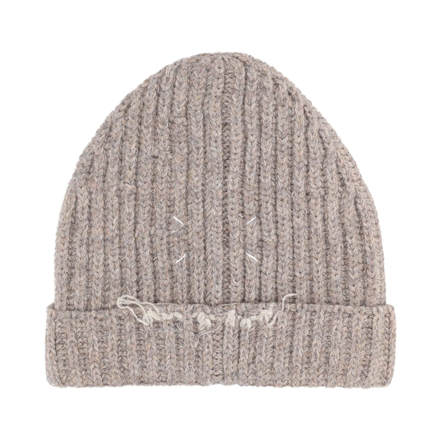 WOOL AND COTTON BLEND BEANIE
