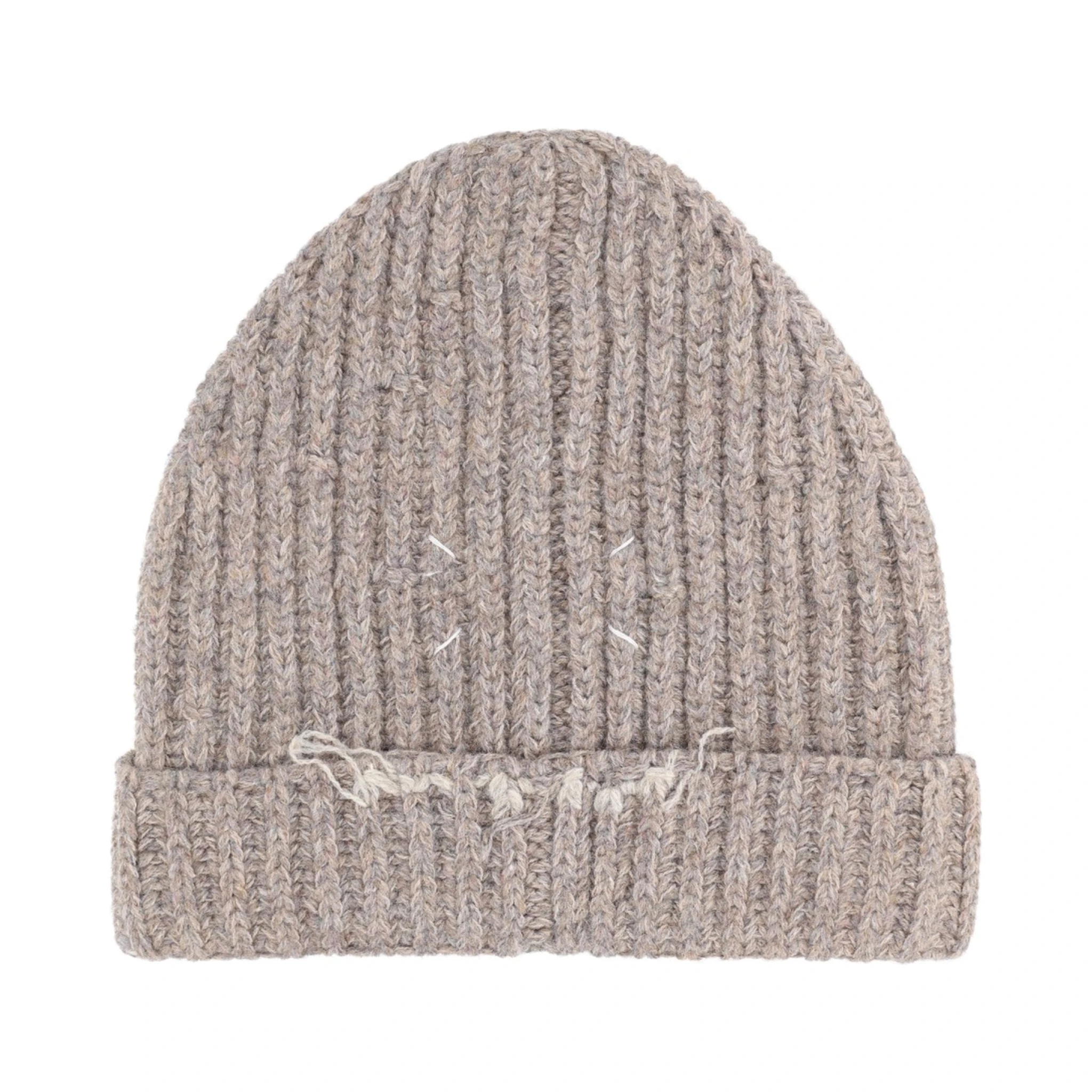 WOOL AND COTTON BLEND BEANIE