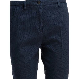 Button Pocket Trousers Blue