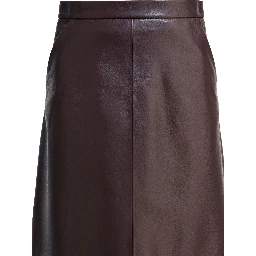 Farfetch FURLING BY GIANI Leather Panelled Skirt | Brown |