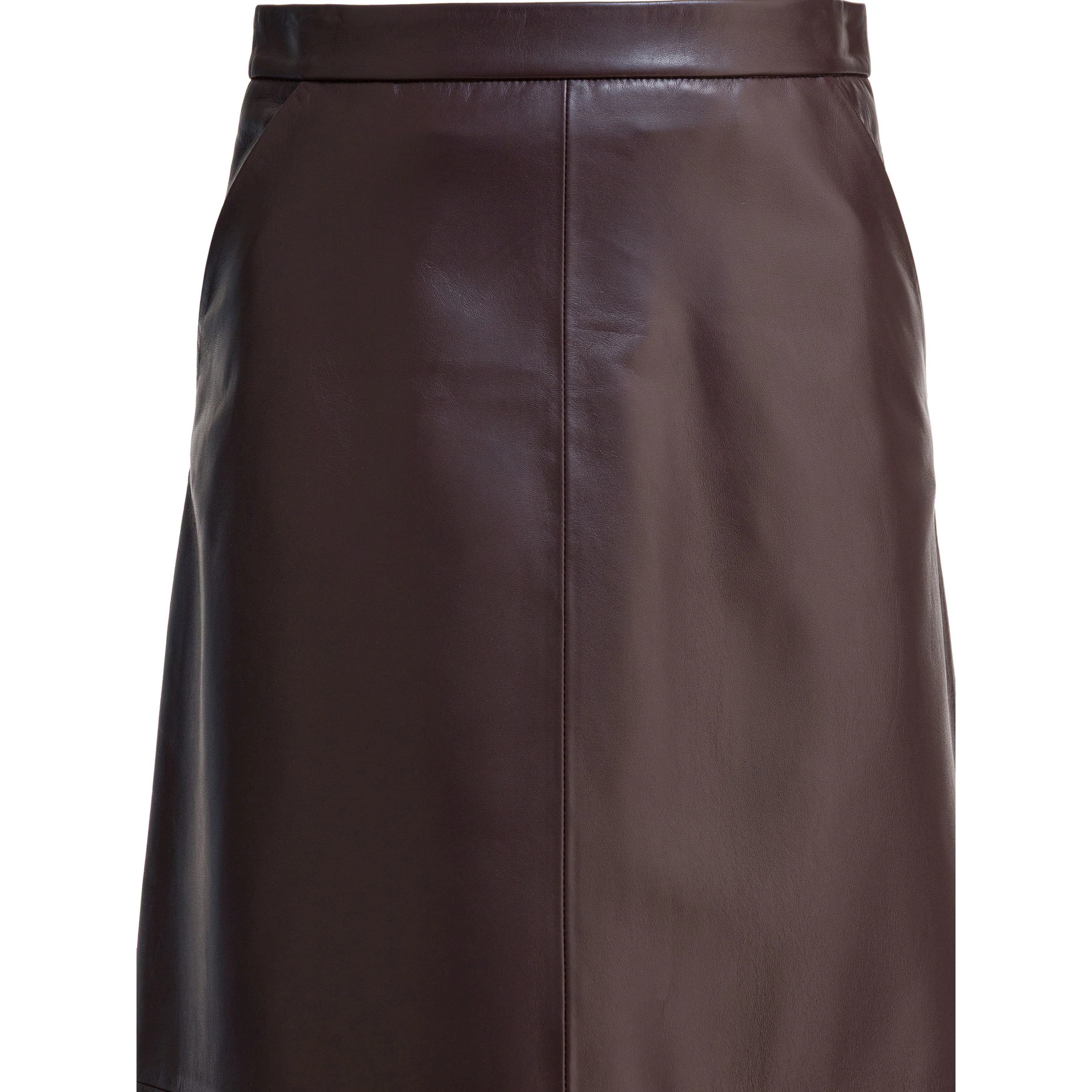 Farfetch FURLING BY GIANI Leather Panelled Skirt | Brown |