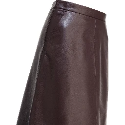 Farfetch FURLING BY GIANI Leather Panelled Skirt | Brown |