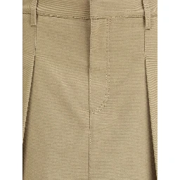 Beige Cotton Mini Skirt