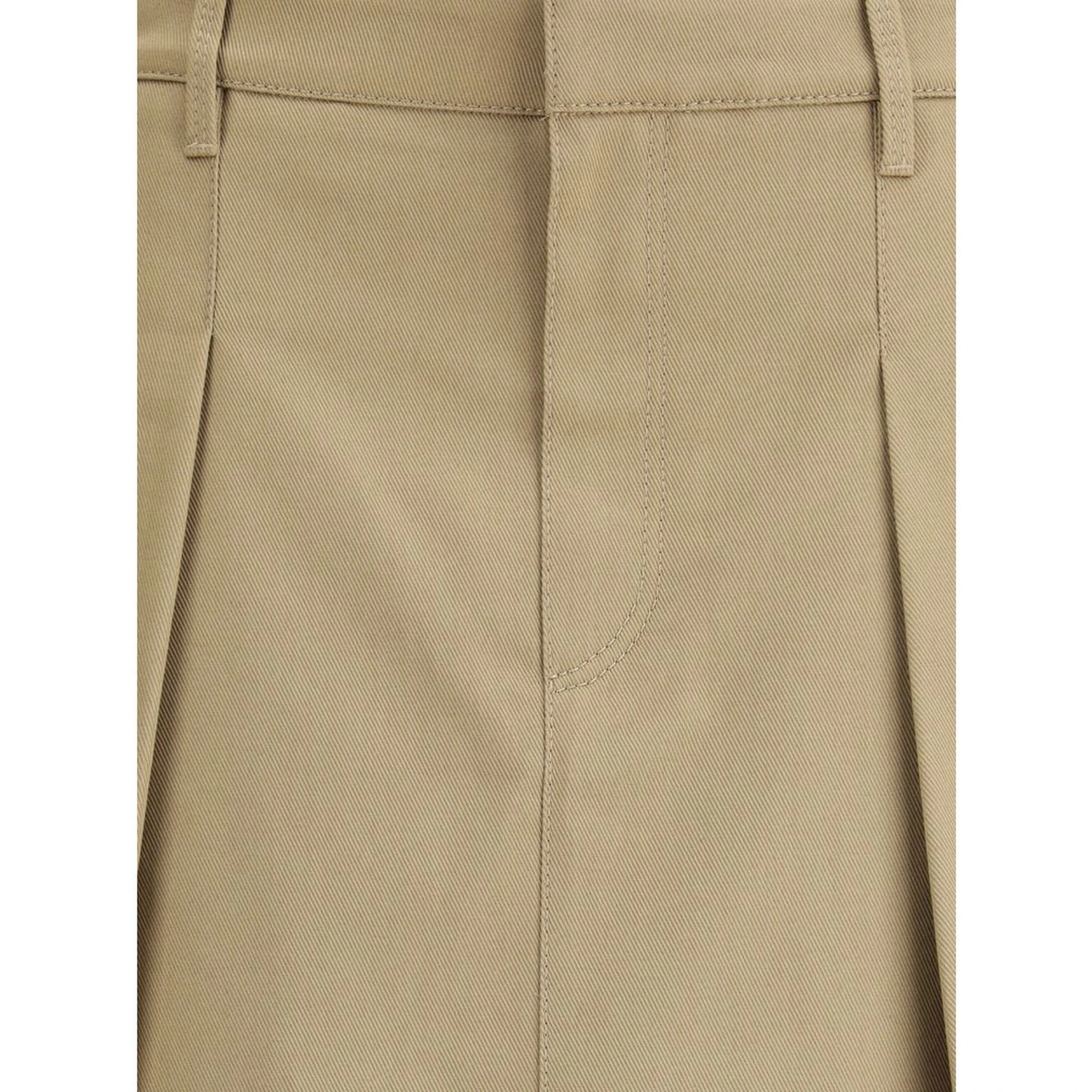 Beige Cotton Mini Skirt