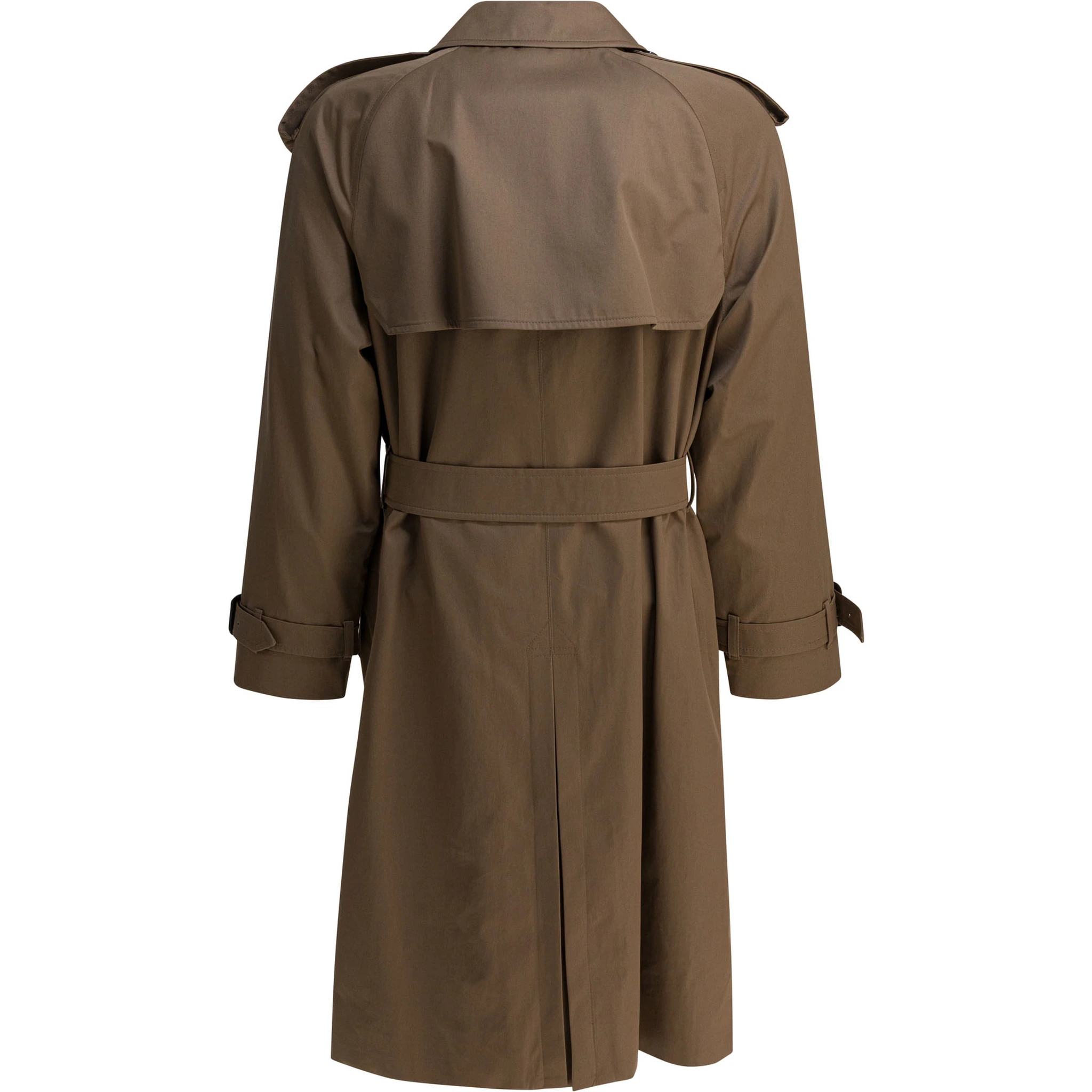 Long gabardine trench coat
