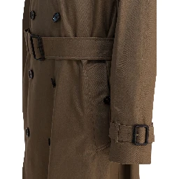 Long gabardine trench coat