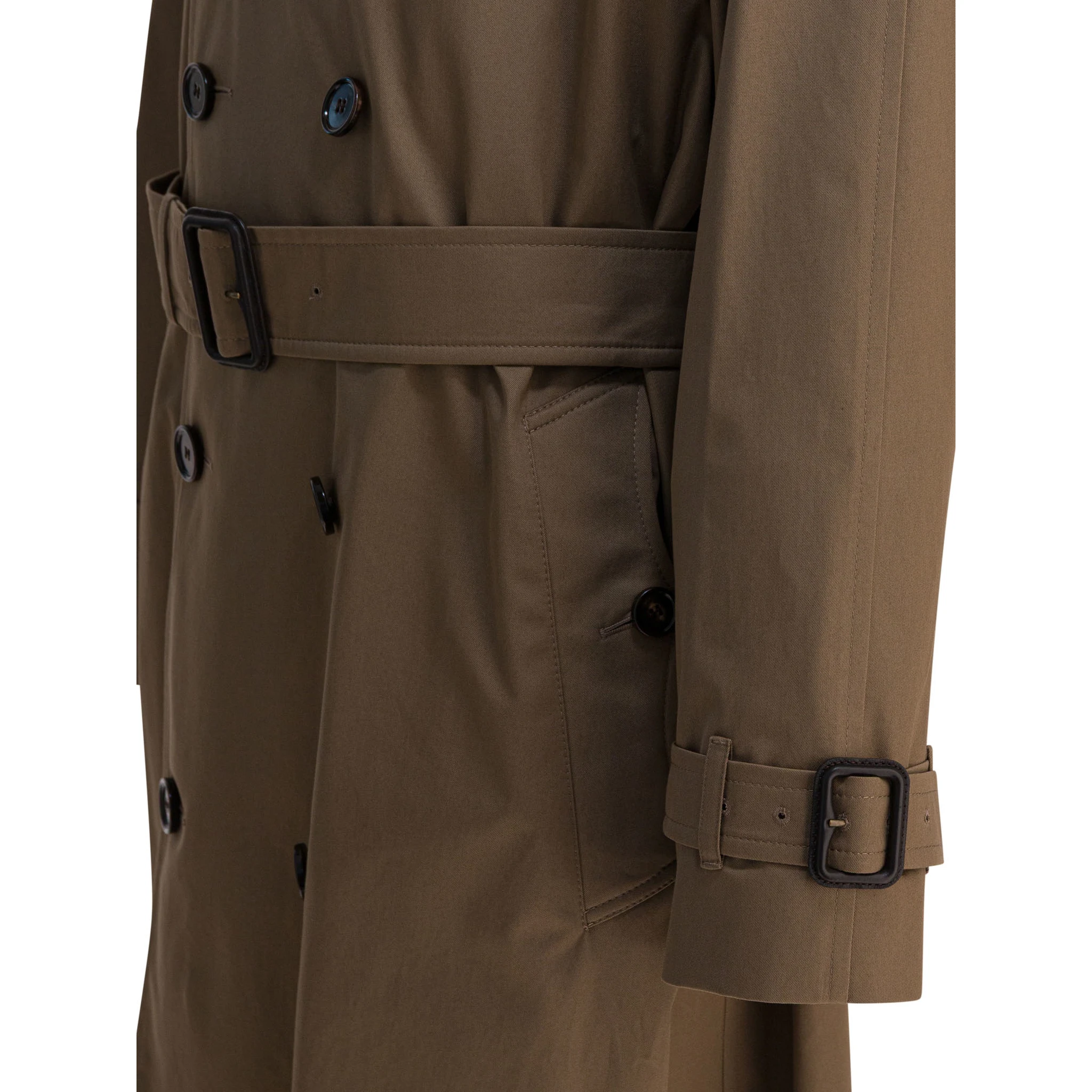 Long gabardine trench coat