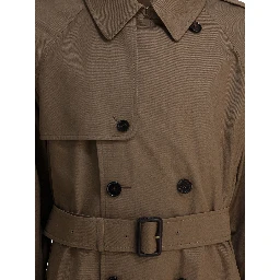 Long gabardine trench coat