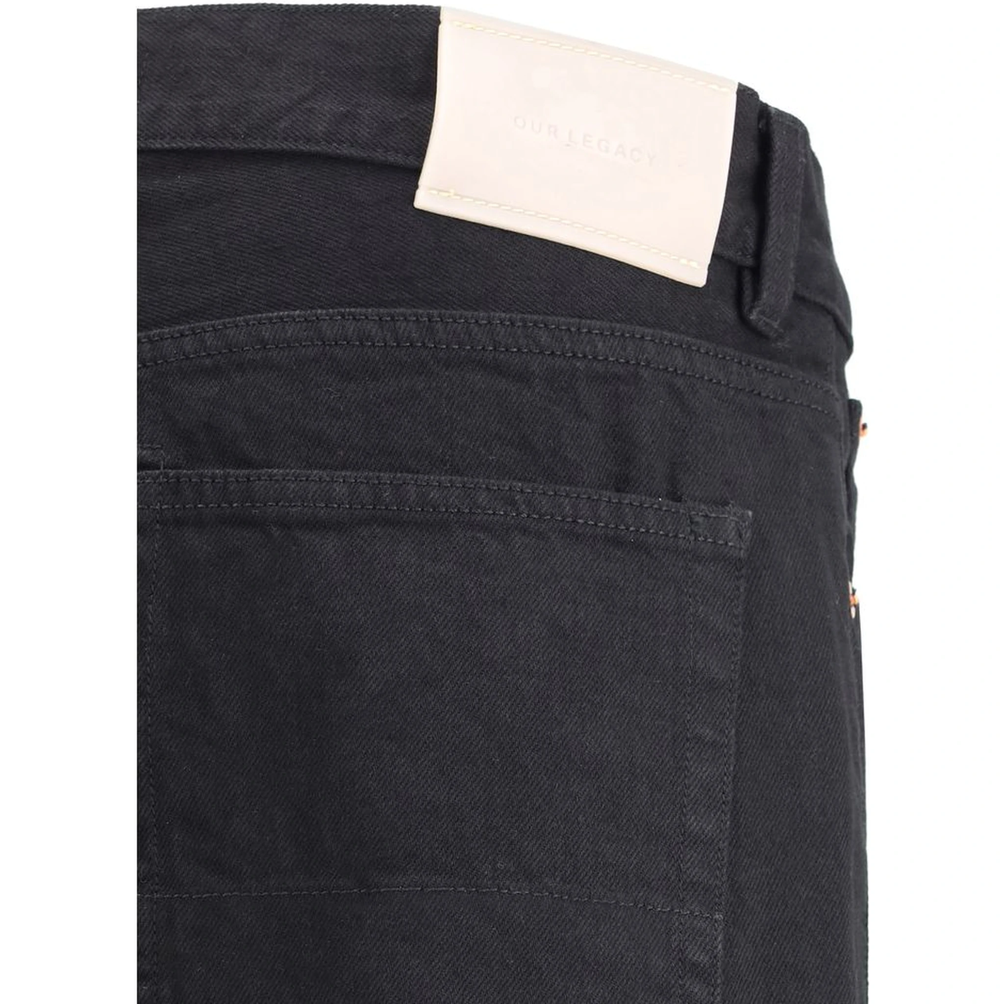 Black Cotton Straight-Leg Jeans
