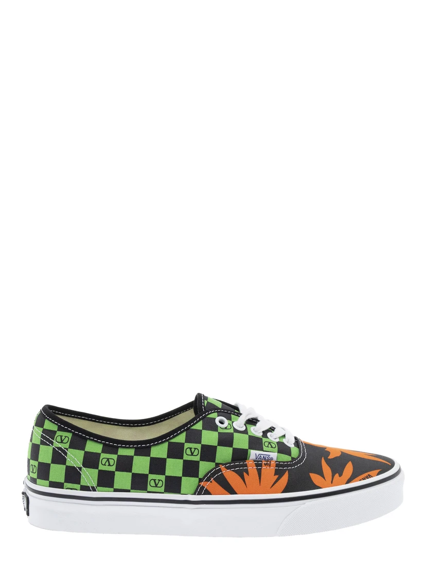 Valentino x Vans Multicolor Low Top Sneakers with All-Over Check Motif and All-Over VLogo Detail in Cotton Man