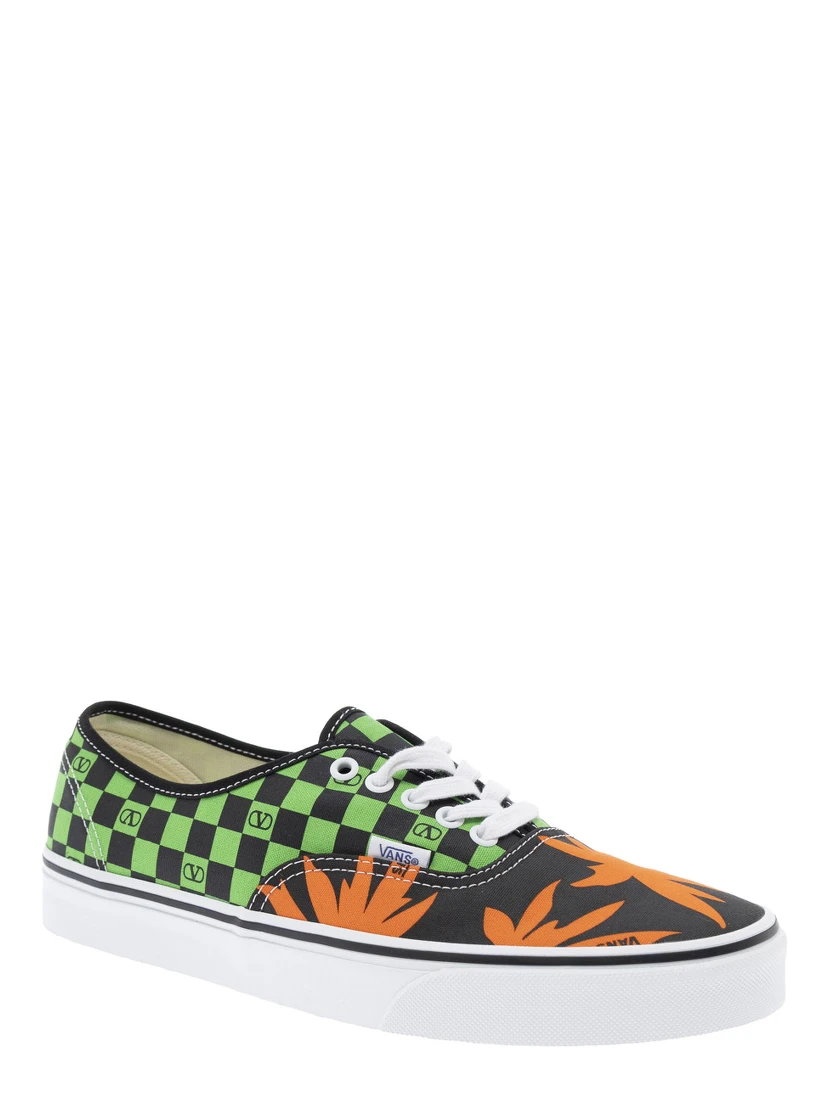Valentino x Vans Multicolor Low Top Sneakers with All-Over Check Motif and All-Over VLogo Detail in Cotton Man