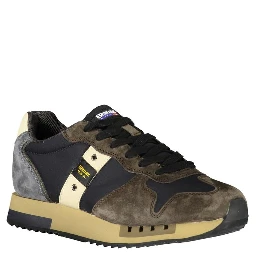 Blue Leather Men Sneaker