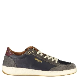Blue Leather Men Sneaker