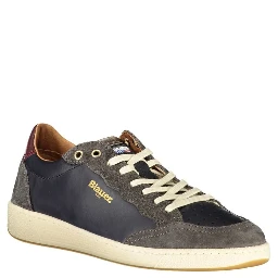 Blue Leather Men Sneaker